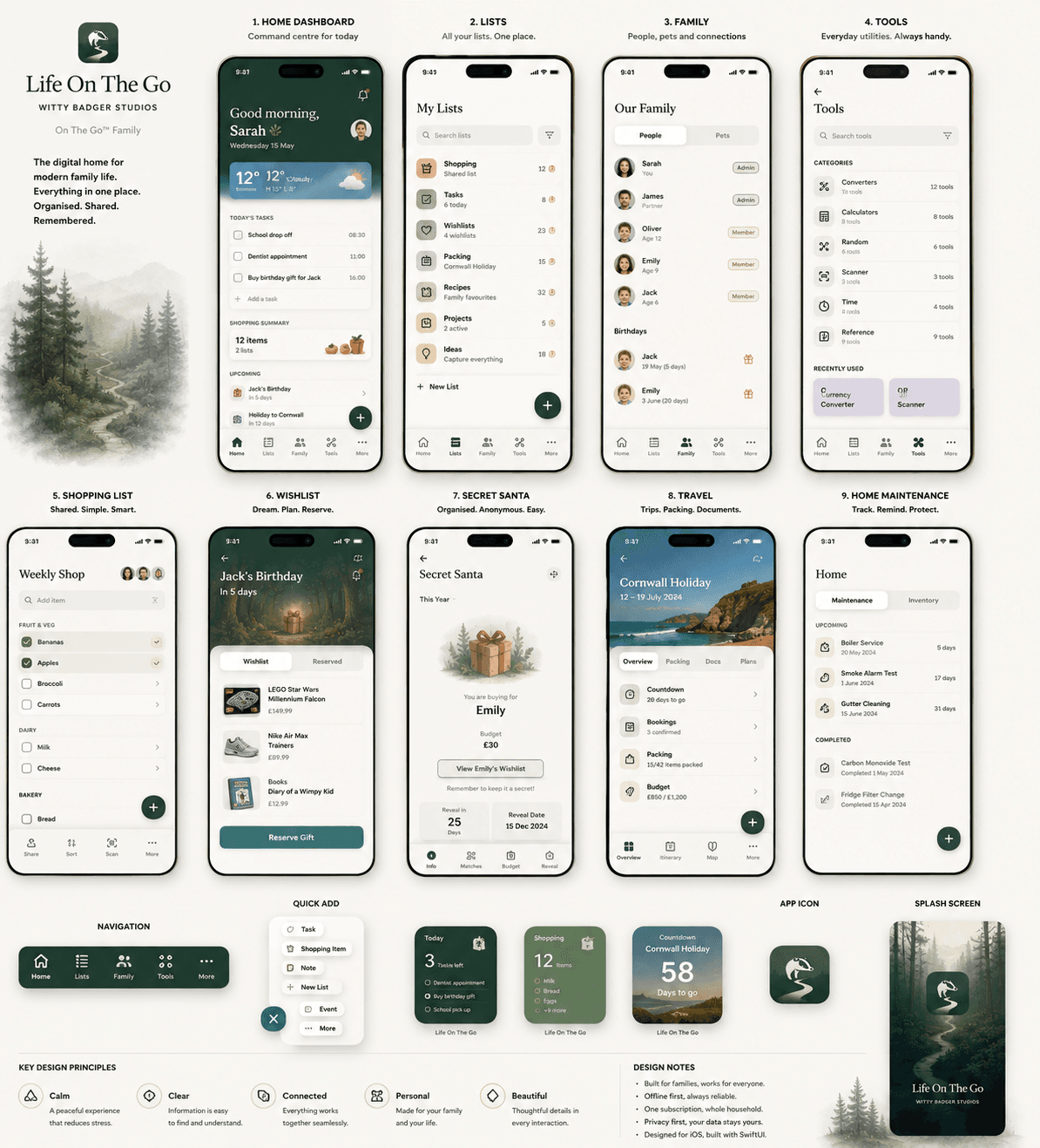 Life on the Go app screens