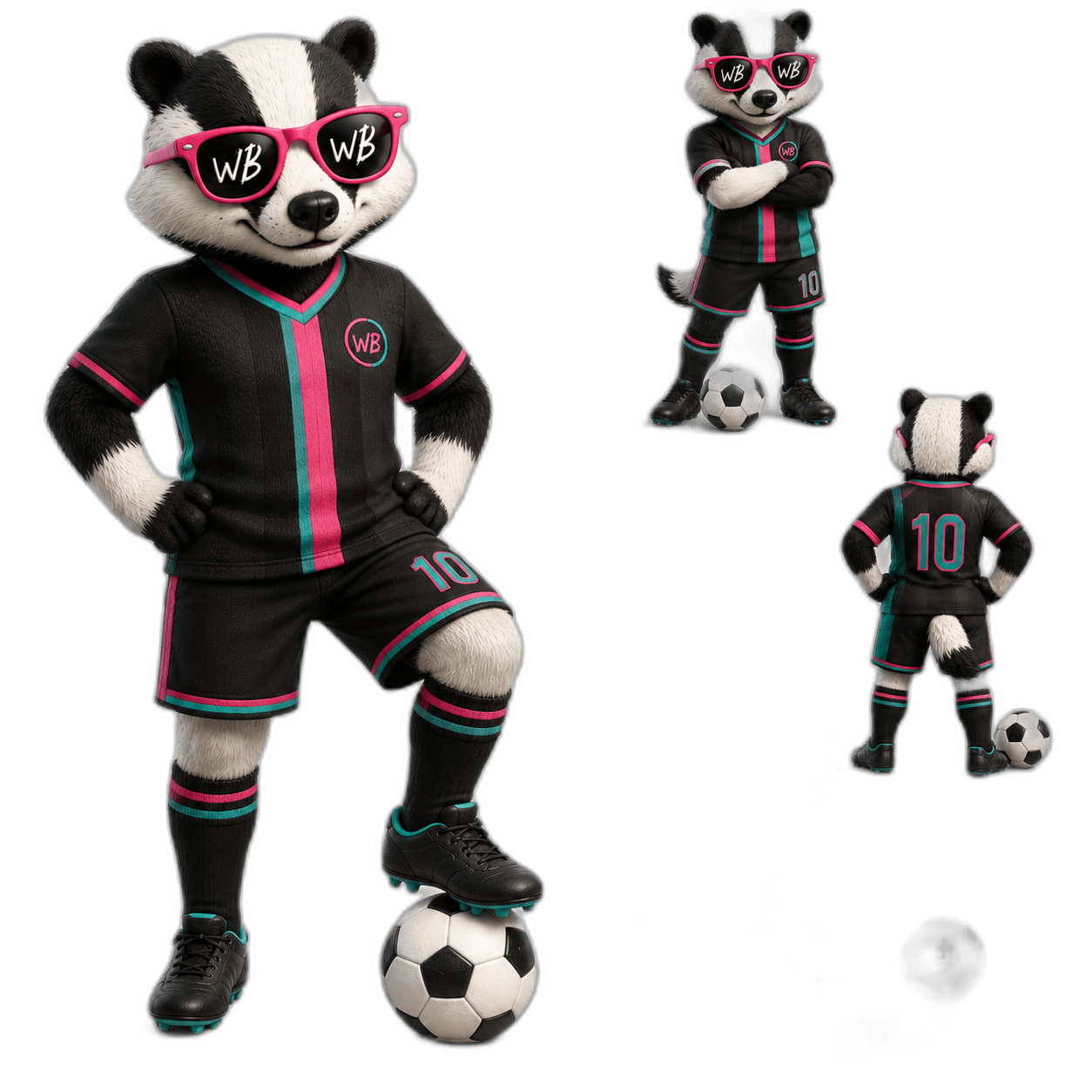 Witty Badger mascot ready to play